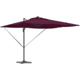  Cantilever Roma suncobran s LED svjetlima u Bordeaux crvenoj boji 286 x 285 x 270 cm aluminijski. | shoptok.hr