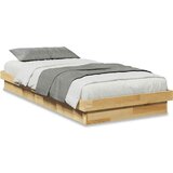 Maison Chic Posteljni okvir - Enojna postelja - Postelja za odrasle brez vzmetnice 75x190 cm masivni les hrast-J11016, (21768515) | Shoptok.si