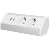Produžni kabel sa 2 x Schuko utičnice, 2 x USB, ugradbena – OR-GM-9003/W-G(GS)