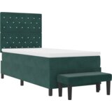  Postelja z vzmetnico z vzmetnico Temno zelena 90 x 200 cm Žamet, (5000128496) | Shoptok.si