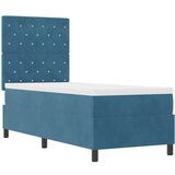 vidaXL Box Spring postelja z vzmetnico in LED temno modra 80x200 cm žamet | Shoptok.si