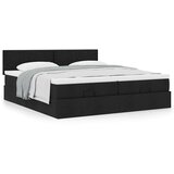 vidaXL Otomanski posteljni okvir z vzmetnicami črn 160x200 cm blago | Shoptok.si