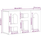  Strani šal Betonsko siva 100 x 35 x 59 cm Konstruiran les, (5000107720) | Shoptok.si
