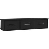 Maison Chic Stenska polica - Viseča Polica s predali črna 88x26x18,5 cm inženirski les, (21793948) Cene