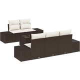  6-delni vrtni sofa set z blazinami Rjav Poly Rattan, (22092233) | Shoptok.si