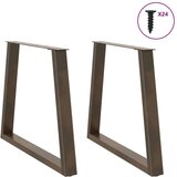 vidaXL Noge jedilne mize V-oblika 2 kosa naravno jeklo 80x(72-73,3) cm | Shoptok.si