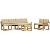  Set vanjskih sofa 7 kom. Bijela i bež Smeđa 59 x 59 x 37 cm | shoptok.hr