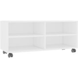 Maison Chic TV omarica - TV stojalo - Televizijska omarica s kolesci bela 90x35x35 cm iverna plošča, (21700730) Cene