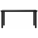  Vrtni blagovaonski stol crni 160x80x74 cm od čelika i stakla | Eponuda.com