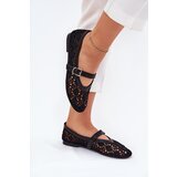 Boto Perforated ballerinas with strap black Orphali | Shoptok.si