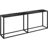 Maison Chic konzolna miza - miza ob steni črn marmor 200x35x75,5 cm kaljeno steklo, (21786562) Cene