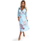 numoco basic Pleated midi dress with a neckline and belt Numoco Cene