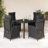 vidaXL 5-dijelni vrtni blagovaonski set s jastucima od poliratana crni | shoptok.hr
