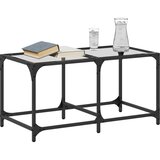 vidaXL Stolić s prozirnom staklenom površinom 78,5x40x40 cm čelik Cijene