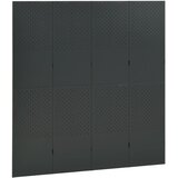 Sobna pregrada s 4 panela antracit 160 x 180 cm čelična | Shoptok.si