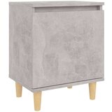 vidaXL noćni ormarić s drvenim nogama siva boja betona 40 x 30 x 50 cm | shoptok.hr