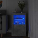 vidaXL Stranska omarica z LED lučkami betonsko siva inženirski les Cene