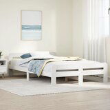 Maison Chic Posteljni okvir - Dvoposteljna postelja - Zakonska postelja brez vzmetnice bel 120x190 cm trdna borovina-J11155, (21759772) | Shoptok.si