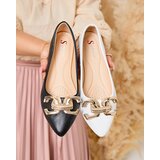 Resti Black women's pointed-toe ballerinas with embellishment on the nose Figgda | ePonuda.com