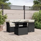  5-dijelna vrtna garnitura od poliratana s jastucima crna 100 x 55 x 73 cm | shoptok.hr