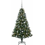  Umjetno božićno drvce s kuglicama 150 cm 150 LED lampica - 150 cm s LED-ima i srebrnim lopticama | shoptok.hr