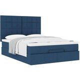 vidaXL Otomanski okvir kreveta s madracem plavi 140x200cm od tkanine | shoptok.hr