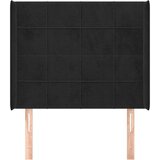  Uzglavlje s ušima crno 93x16x118/128 cm baršunasto | shoptok.hr