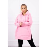 Kesi Insulated sweatshirt with side slits light pink Cene