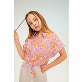 Defacto Girl Short Sleeve Patterned Crop Shirt cene