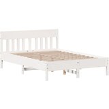  The Living Store Posteljni okvir brez vzmetnice bel 120x200 cm trdna borovina - Posteljni Okvir, (21523296) | Shoptok.si