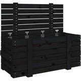 vidaXL Škatla za shranjevanje črna 91x40,5x42 cm trdna borovina | Shoptok.si