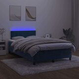  Box spring postelja z vzmetnico LED tem. modra 120x190 cm žamet | Shoptok.si