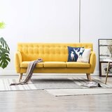  Kavč trosed z oblogo iz blaga 172x70x82 cm rumene barve Cene