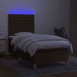  Krevet box spring s madracem LED tamnosmeđi 100x200 cm tkanina | shoptok.hr