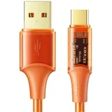 CA-2093 kabl, 6A, 100W, usb a na tip c, 1.8 m, narandžasti
