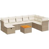 vidaXL 9-dijelni set vrtnih sofa s jastucima bež od poliratana | shoptok.hr