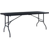 vidaXL vrtni stol crni 180 x 75 x 72 cm HDPE imitacija ratana | shoptok.hr