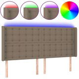  LED posteljno vzglavje taupe 183x16x118/128 cm blago | Shoptok.si