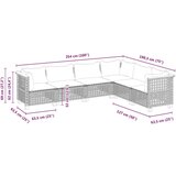 vidaXL 6-dijelni set vrtnih sofa s jastucima bež od poliratana | shoptok.hr
