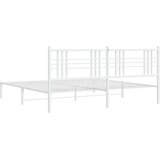  Metalni okvir za krevet s uzglavljem bijeli 183x213 cm | shoptok.hr