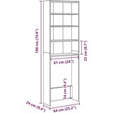  Ormar za perilicu rublja Artisan hrast 64x24x190 cm | shoptok.hr