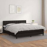  Box spring postelja z vzmetnico črn 160x200 cm umetno usnje, (20790862) Cene