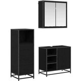 vidaXL Komplet pohištva za kopalnico 3 pcs Črni hrast 65 x 33 x 60 cm | Shoptok.si