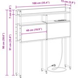 vidaXL Skladiščni naslon Črni hrast 100 cm Konstruiran les | Shoptok.si