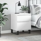 vidaXL Nočna omarica bela 40x35x50 cm inženirski les | Shoptok.si