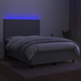  Krevet box spring s madracem LED svjetlosivi 140x200 cm tkanina | shoptok.hr