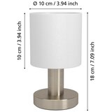 Eglo 31841 - Stona lampa MONTETTO 1xE14/40W/230V bela/matni hrom | Eponuda.com
