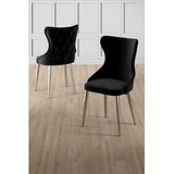 Hanah home set trpezarijskih stolica Alpa 8 kom, crna tkanina Babyface, hromirane metalne noge | Eponuda.com
