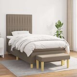  Box spring postelja z vzmetnico taupe 100x200 cm blago Cene