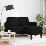 vidaXL Sofa 2-sjed s ležaljkom u obliku slova L, crna tkanina 125 cm